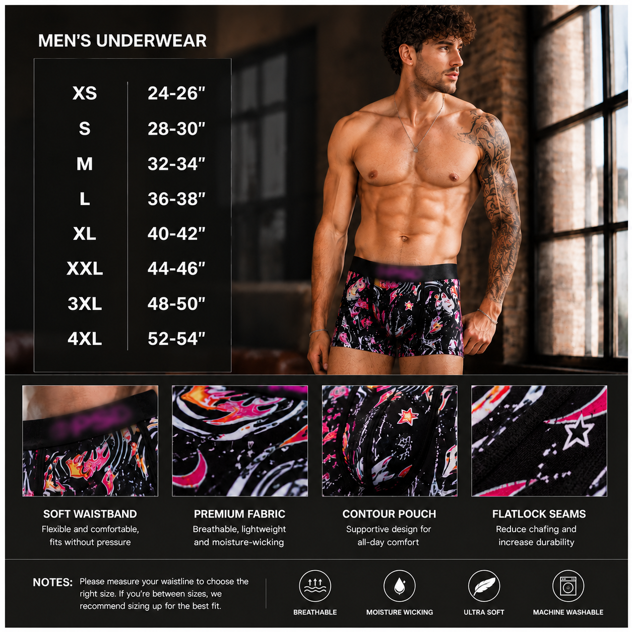 🩳Men's Novelty Graphic Long Leg Boxer Briefs