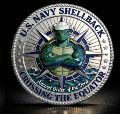 U.S. Navy Shellback Old Salt Cap 🎁 Free Double-Sided Honor Coin With Every Cap Purchase