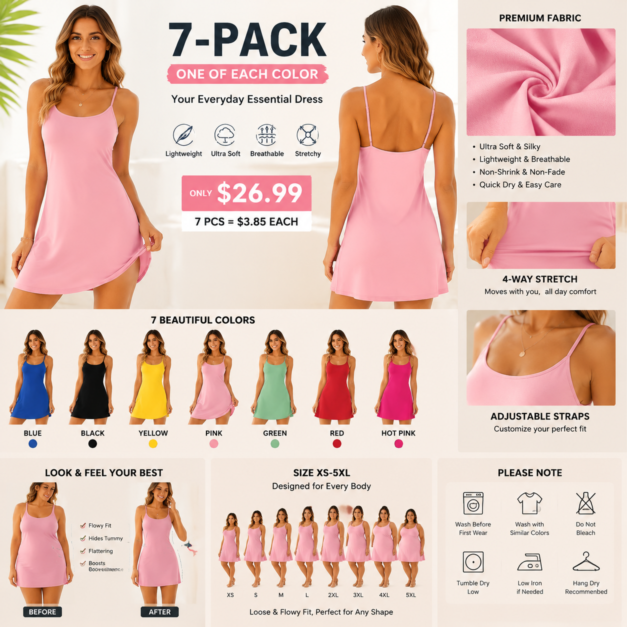 🔥Last day promotion🔥Plush Backless Active Dress-Easy Peezy Edition