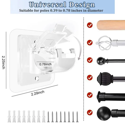 Heavy-duty clip-on, no-drill bracket fixing clip